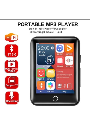 Dokunmatik Ekranlı Bluetooth Lu Mp3 Mp4 Player Dahili Hoparlör