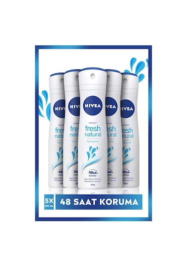 Nivea Fresh Natural Kadın Sprey Deodorant 5 x 150 ML