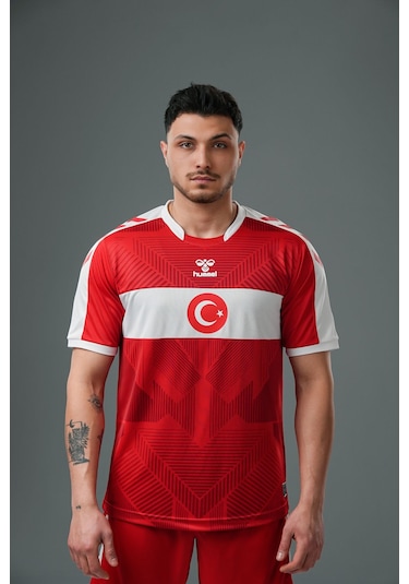 Hummel Türkiye Milli Takım Forması Baskı Hediyeli Kırmızı - Beyaz
