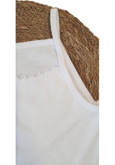 Fistolu Kız Çocuk Atlet - Sdf Beyaz