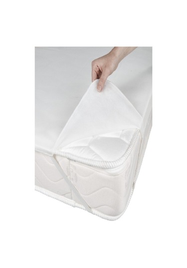 Bebesi Köşe Lastikli Sıvı Geçirmez Mikro Kumaş 70x130 Bebek Yatağı Koruyucu Alez Beyaz