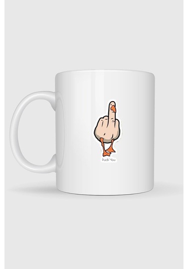 Duck You Tasarımlı Kupa Bardak Beyaz