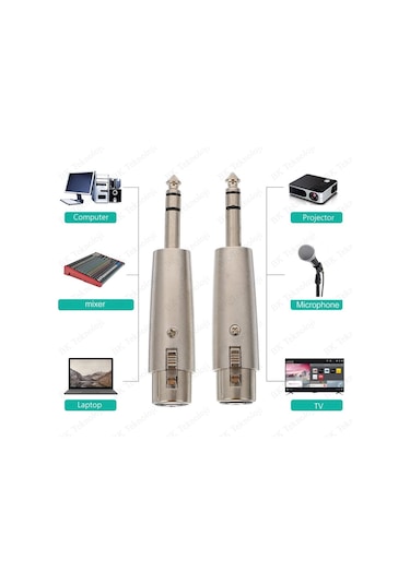 3-Pin Xlr Dişi To 6.35Mm Stereo Erkek Ses Kablosu Mikrofon Adaptö