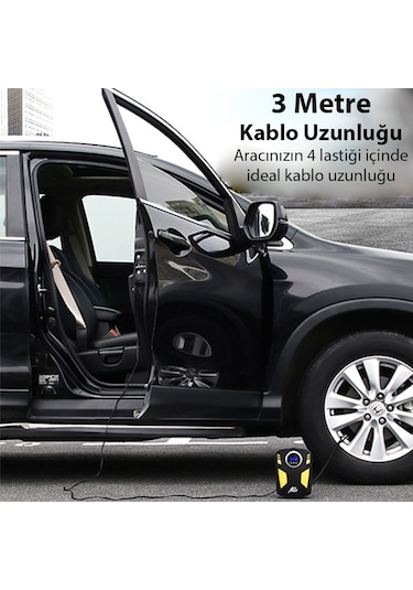 Ally St-5002 Dijital Basınç Göstergeli Oto Lastik Şişirme Pompası Hava Kompresörü