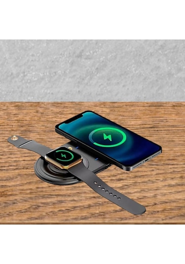 2si 1arada Kablosuz Saat,kulaklık Ve Telefon Hızlı Şarj Etme Aparatı