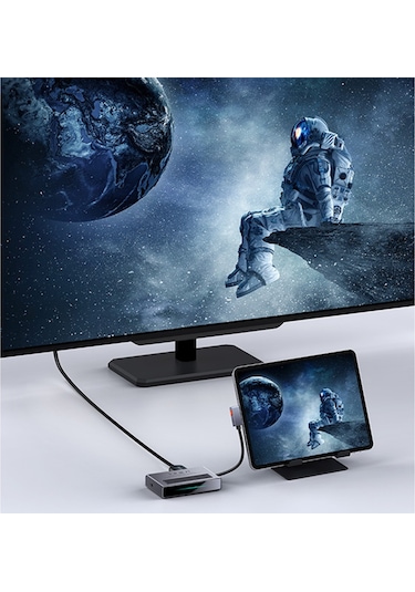 Baseus Magic Çok Fonksiyonlu Klipsli Type-C Hub 6In1 (Usb3.0+Sd+-Gri