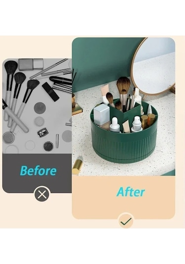 Maoyaya 360 Dönen Masaüstü Makyaj Organizatörü - Saklama Kutusu, Çok Renkli Çok Renkli