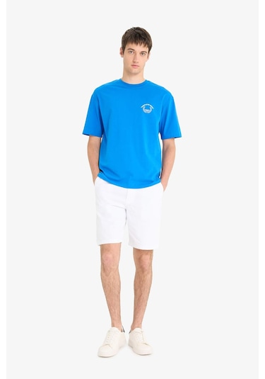 Defacto %100 Pamuk Regular Fit Bermuda Şort E1231ax25smwt34 Beyaz