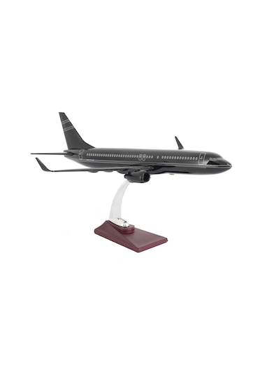 Zekupp Boeing 737-800 1/100 Ölçek Çizgi Detaylı Siyah Tasarımlı Model Uçak