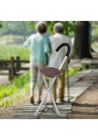 Dolıty Katlanır Baston Koltuk Rahat Kolu 34 Inç Kare-kahverengi