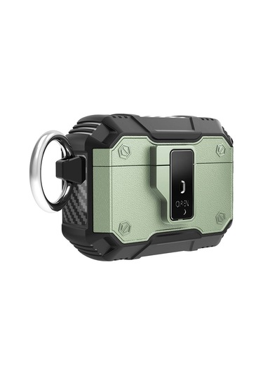 Mobilefix Air-pods Pro Airbag 35 Darbelere Karşı Dayanıklı Düğmeli Kılıf-yeşil Yeşil