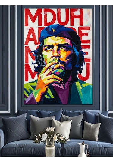 Che Guevara Pop Art Dekoratif Kanvas - Mdf Ahşap Tablo