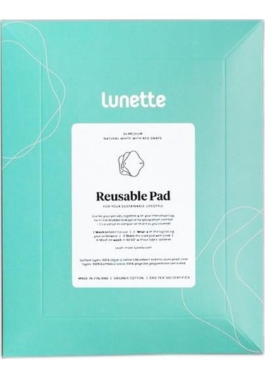 Lunette 3'lü Yıkanabilir Ped Seti Siyah 2754