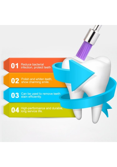 Samdoo Renkli Nylon Diş Fırçalari Seti - Beyazlatma Ve Parlatma İşlevi - Diş Hekimi Ve Laboratuvar Kullanımi - 100 Adet Kutulu