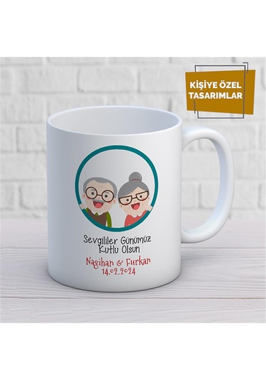 Kişiye Özel İsim Yazılabilir Sevgililer Günümüz Kutlu Olsun Kupa Bardak Çok Renkli