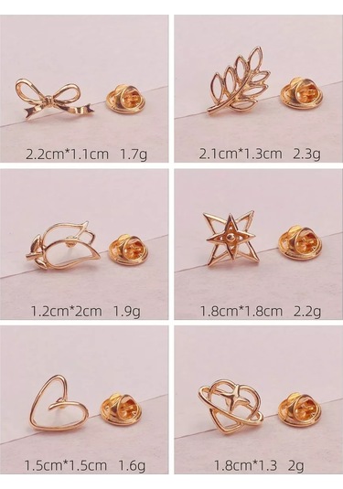 Olfil Broş-mini Fiyonk Parlak Minimalizm 234773493 Altın Rengi