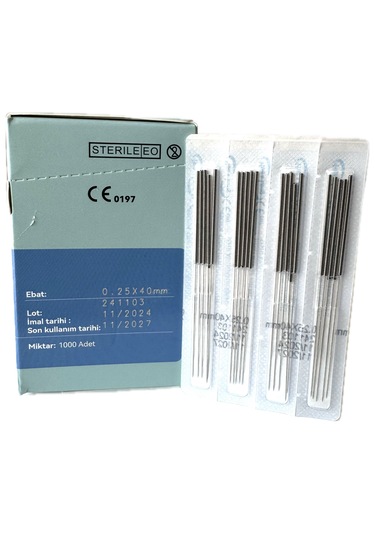 Akupunktur İğnesi Kuru İğne 0.25x40 Mm Beşli Tüpsüz 1000 Adet