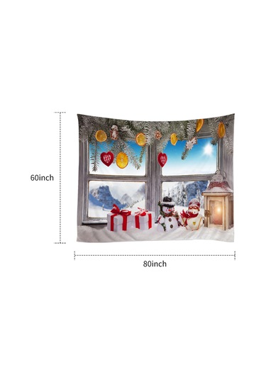 Gajeena Noel Dekoru Polyester Duvar Örtüsü 80x60inc - Su Geçirmez, Renk Kaybı Önleyici, Çok Amaçlı Kullanım Yatak Örtüsü, Perde, Masa Örtüsü DiğER