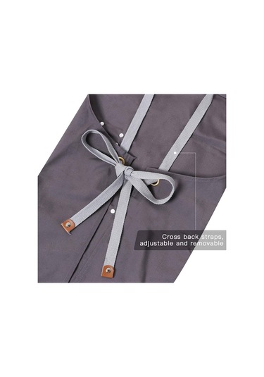 Şef Önlüğü, Erkekler Kadınlar İçin Ayarlanabilir Askılı Çapraz Sırtlı Önlük Gri, Diğer