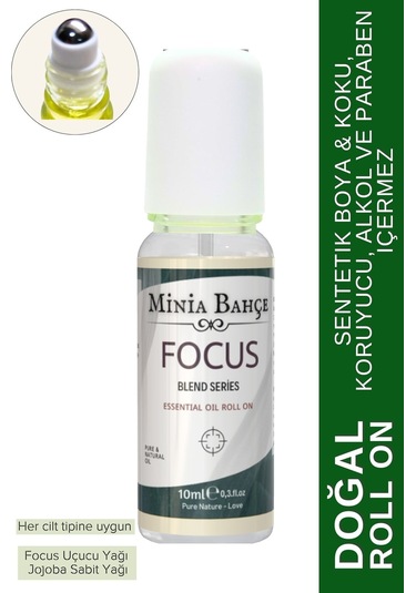 Doğal Roll On, Focus Uçucu Yağ Karışımı, Jojoba Yağı. 10ml