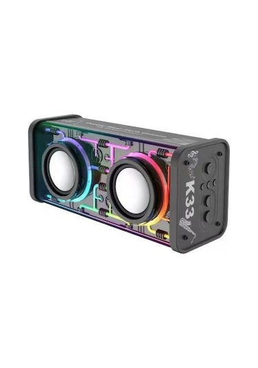 K33 Double Blast Mech Cannon Bluetooth Hoparlör Rgb Aydınlatmalı 16w Süper Güçlü