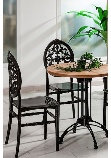 4 Adet Venüs Sandalye Mat Siyah - Mutfak / Balkon / Bahçe Sandalye