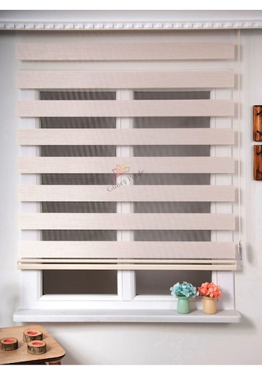 Bambu Krem Stor Zebra Perde Oygusuz Krem