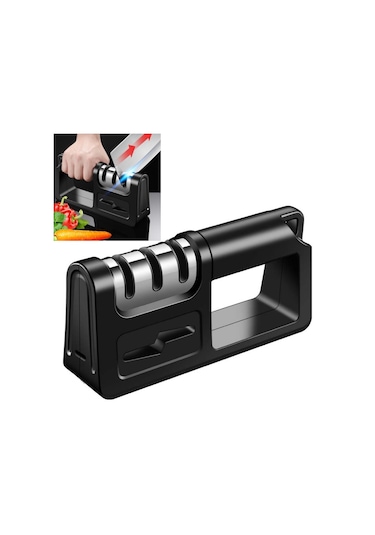 Sones Üç Aşamalı Mutfak Bileyici Çok Fonksiyonlu Mutfak Bıçağı Makas Bileme Taşı