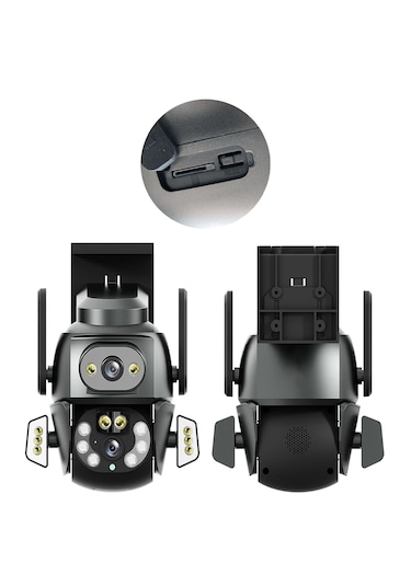 Gece Görüşlü 2+2 Mp Speed Dome 2 Kameralı Wifi Ptz Ip Kamera Pro