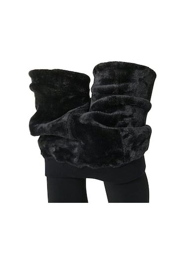 Momslab Kadın Siyah Içi Peluş Taytkarışık L/Xl Siyah