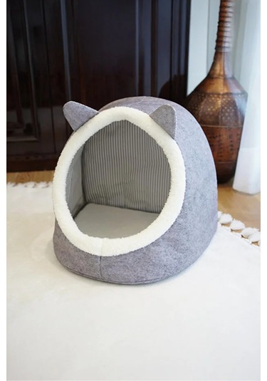Kedi Köpek Evi Yumuşak Pofuduk Tabanlı Dekoratif Kompakt Tasarım 34x40x35 Cm