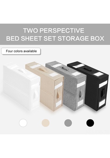 Hfambition Siyah Tekli Katlanabilir Bezi Organizatörü - Pencere Ve Etiketli Kumaş Yorgan, Çarşaf, Battaniye Depolama Kutusu Siyah