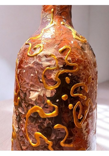 El Yapımı Altın Varaklı Yağdanlık Tasarım Sunum Standı İle Şık Mutfaklar Ve Sofralar Metalik