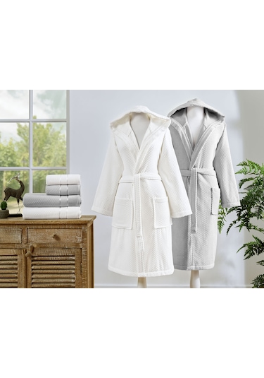 Özdilek Bright Kadife Aile Seti Gri/krem Gri - Krem