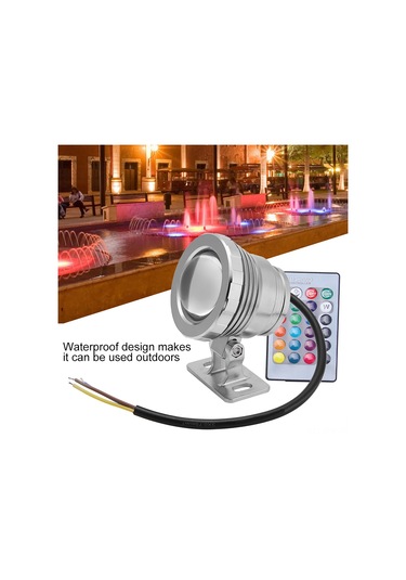 Tenfowee 10w Rgb Su Altı Led Lambası 9 Işık Demeti Kumandalı Ip65 Su Geçirmez 12v Alüminyum Plasti Fons, Havuz, Bahçe