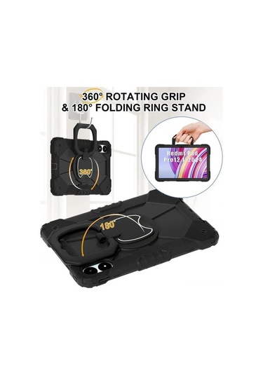 Maoyaya Redmi Pad Pro 12.1 İnç Kılıf, 360 Derece Kolçaklı, Taşıma Kolçaklı Koruyucu