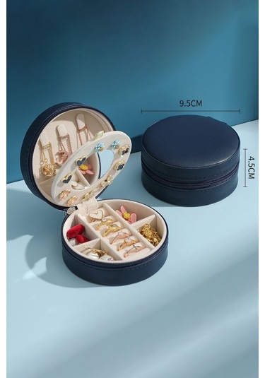 Chavin Deri Seyahat Yüzük Küpe Kolye Takı Kutusu St1-69lc Siyah