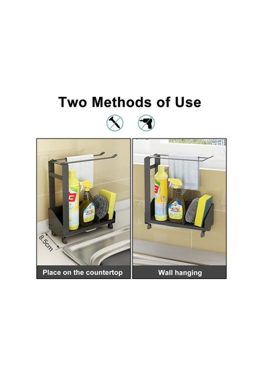 Paslanmaz Çelik Mutfak Düzenleyici - Süngerlik, Havlu Askılı Lavabo Depolama, Çıkarılabilir Mutfak Aksesuarları Diğer