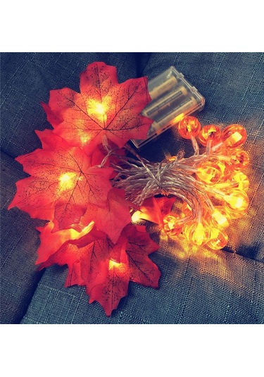 6 M Akçaağaç Yaprakları Peri Dize Işıklar Cadılar Bayramı 3d Kabak Işıkları Lamba Cadılar Bayramı Şükran Günü Güz Noel Partileri Dekorasyon 6m Diğer