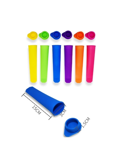 Pxcl 6 Bpa İçermeyen Dondurma Kalıbı, Silikon Kalıp, Popsicle Kal Renkli