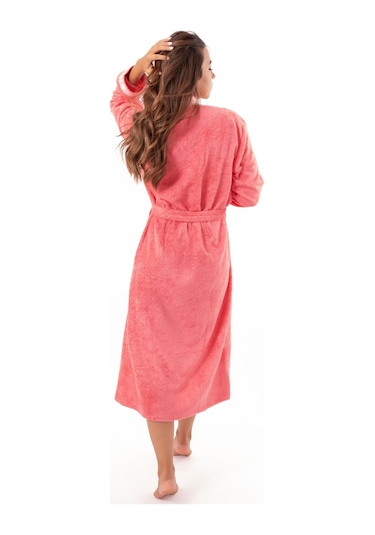 %100 Bambu Kimono Kadın Bornoz Nar Çiçeği