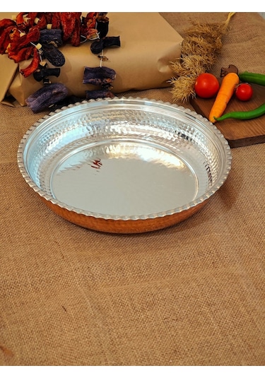 Modabakır Bakır Paşa Sahani 35 Cm, Bakır Derin Tabak Model:852741 Bakır