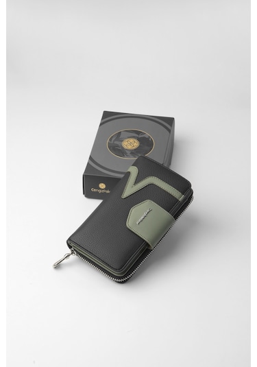 Cengiz Pakel Orta Boy Kadın Cüzdan 65295m - Siyah/yeşil 65295m-siyah-yeşil