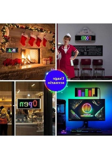 Opulentliving Esnek Bluetooth Led Araç Reklam Ekranı - Ip65 Su Geçirmez, Rgb, Özel Tasarım, 16x32/64/96 Diğer