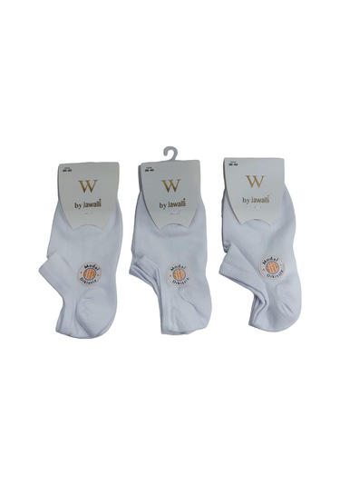 3'lü Kaliteli Modal Patik Kadın Çorap-beyaz Beyaz