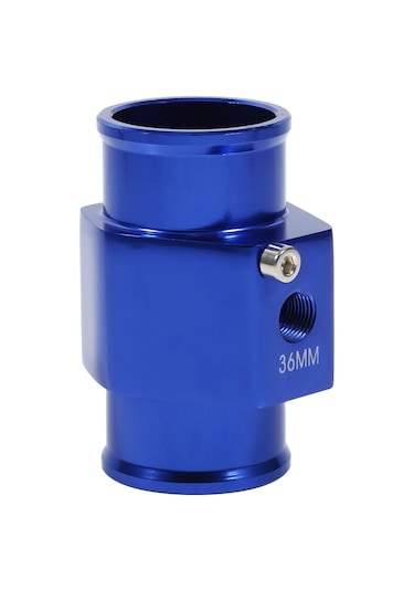 Kosona 36mm Alüminyum Radyatör Su Sıcaklığı Göstergesi Bağlantı Borusu, Aşırı Isınmayı Engelle, Mavi, 1/8 Npt Somunlu Sensör Ve Paslanmaz Çelik Klemplerle