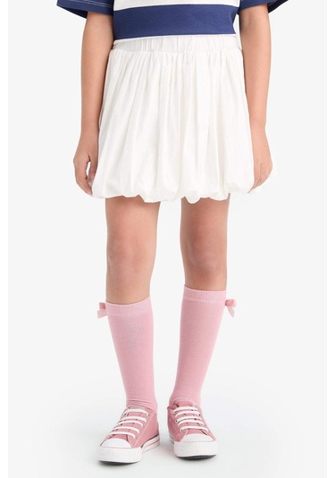 DeFacto Kız Çocuk Poplin Etek E2273A825SMWT34 Beyaz