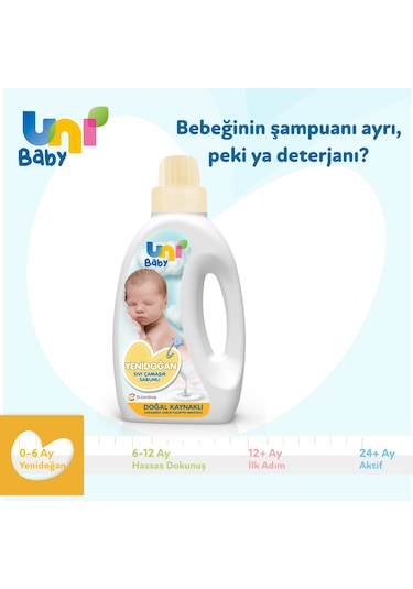 Uni Baby Parfümsüz Hipoalerjenik Yenidoğan Sıvı Çamaşır Sabunu 2 x 1500 ML