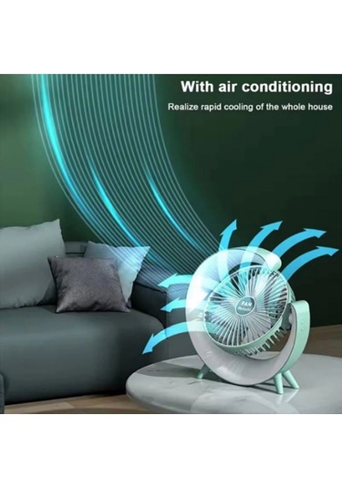 Masaüstü Vantilatör Usb Şarjlı Rgb Led Işıklı 3 Kademeli 180 Ayarlanabilir Soğutucu Fan Pembe - 9089572426389ynt