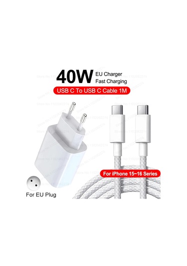 Fukabo40w Pd Hızlı Şarj Cihazı İphone Uyumlu 16/15/14/13/12/11 Pro/xs Max/xr/x Usb-c Şarj Kablosu Abdistribütör Garantili